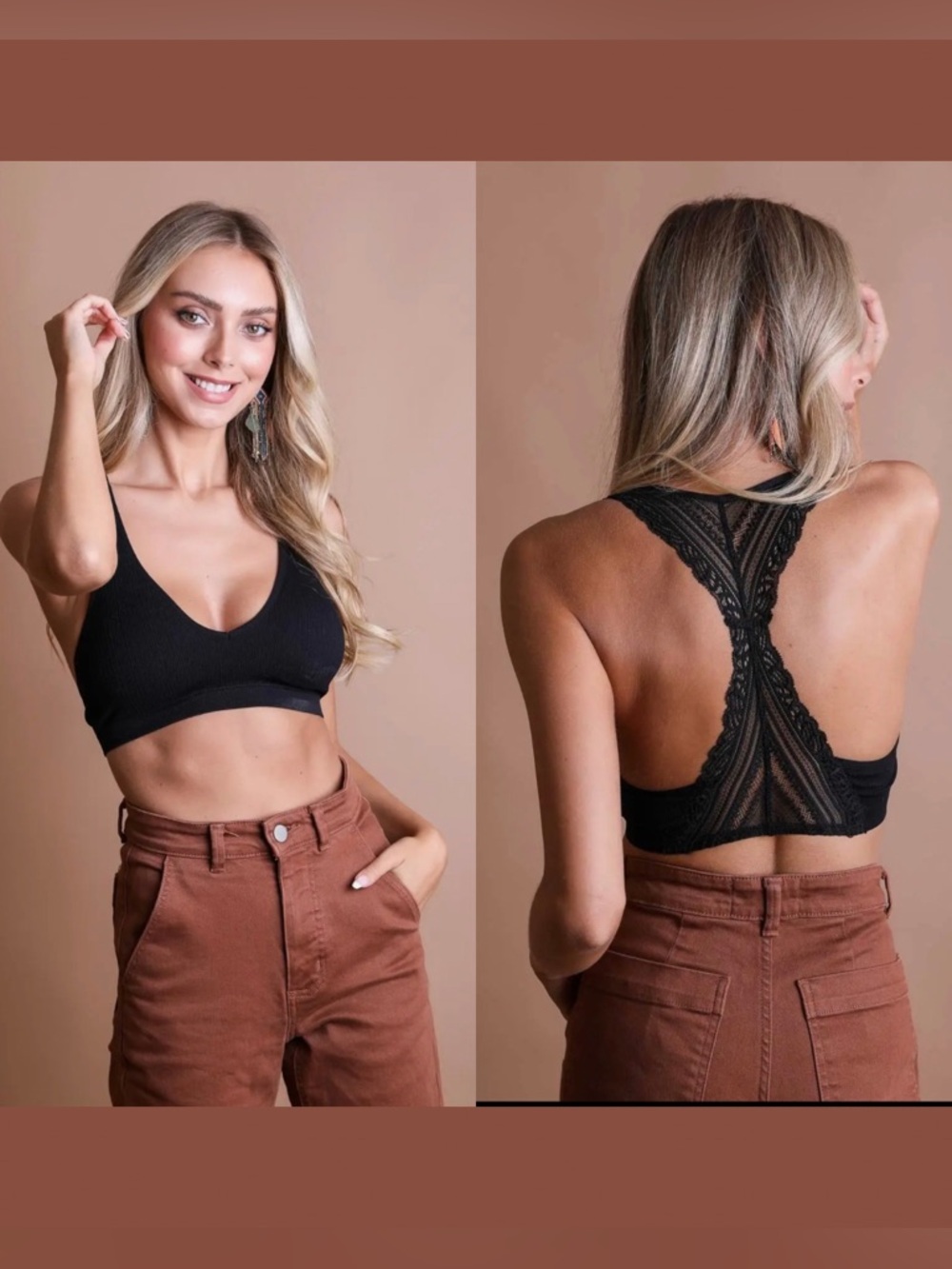 Black - Racerback Lace Bralette